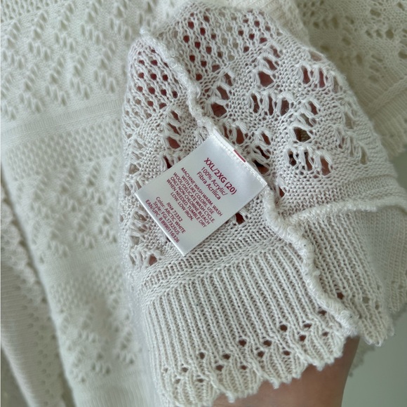 VTG Y2K Fairy Open-Knit Cardigan Faded Glory XXL crochet Shortsleeve Cottagecore - Picture 6 of 6